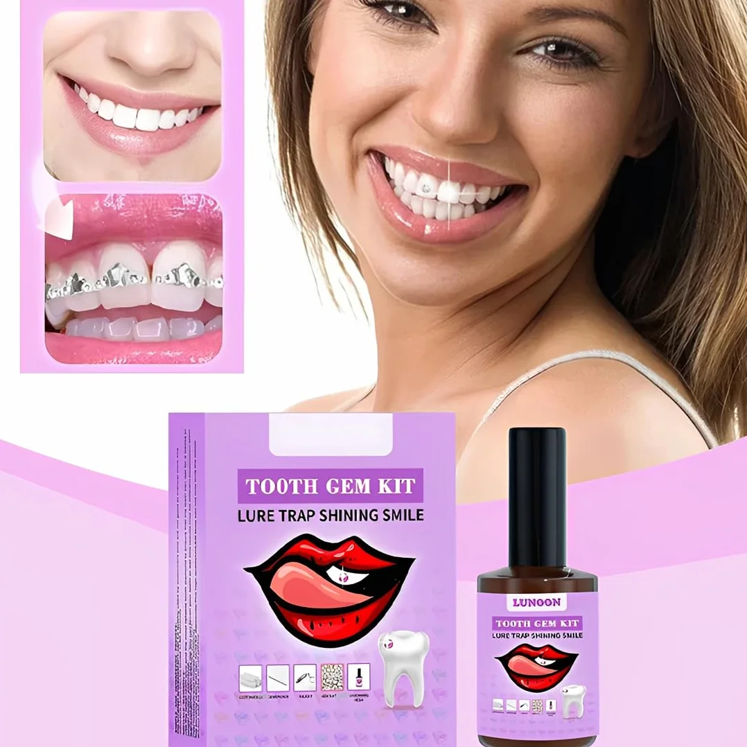 Brillantini Denti Kit Tooth Gems Set con Strass e Diamanti Marquise