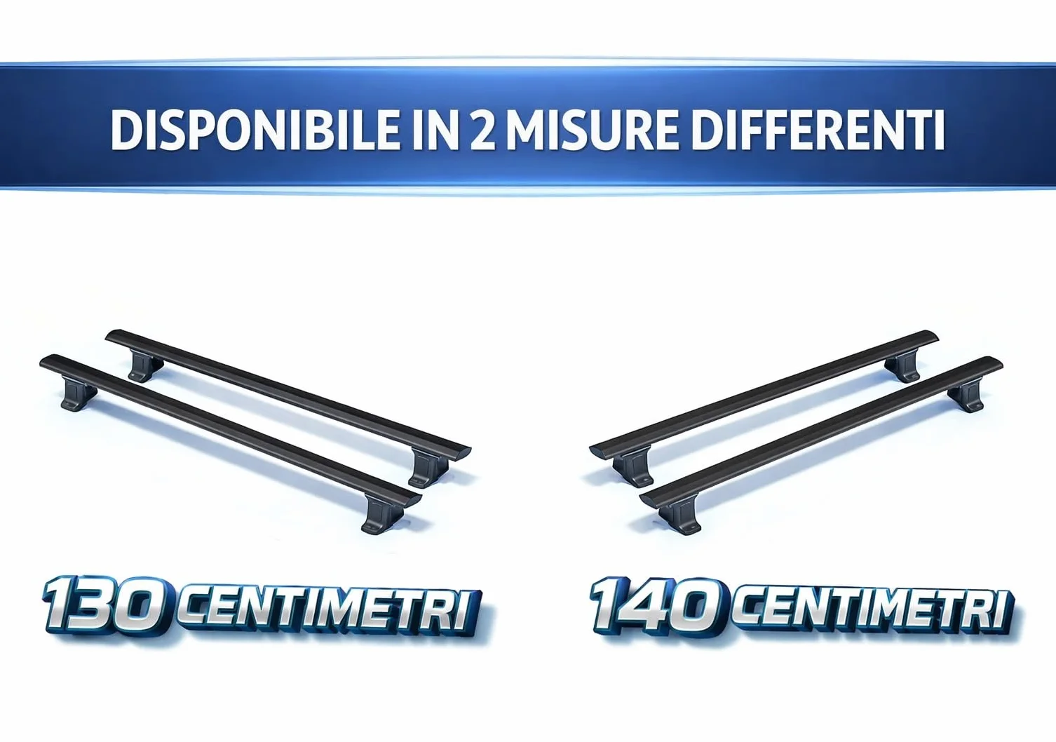 Barre Per Auto Da Tetto, Portapacchi Universali Per Auto Omologate, Largo 130/140 Cm
