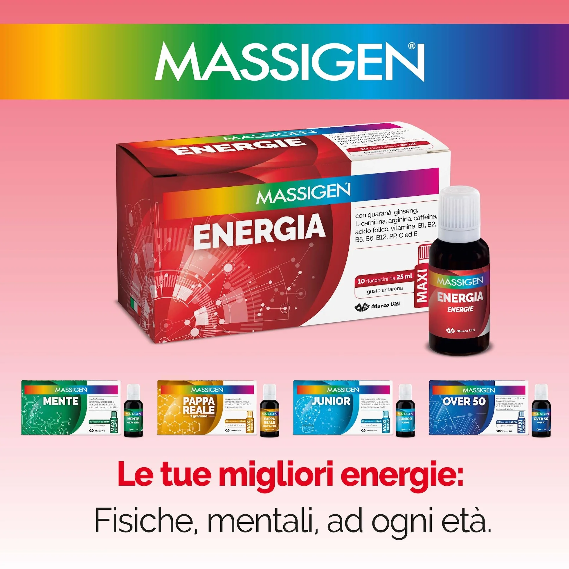 Massigen Pappa Reale Tonico Naturale Integratore Energetico Antiossidante Miele 10 Flaconcini 25 ml