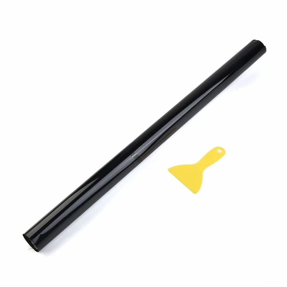 Rotolo di pellicola oscurante 15% VLT, nero, 25 x 100 cm, per auto, casa, vetri, rifiuto del calore, riduzione dei riflessi, protezione UV