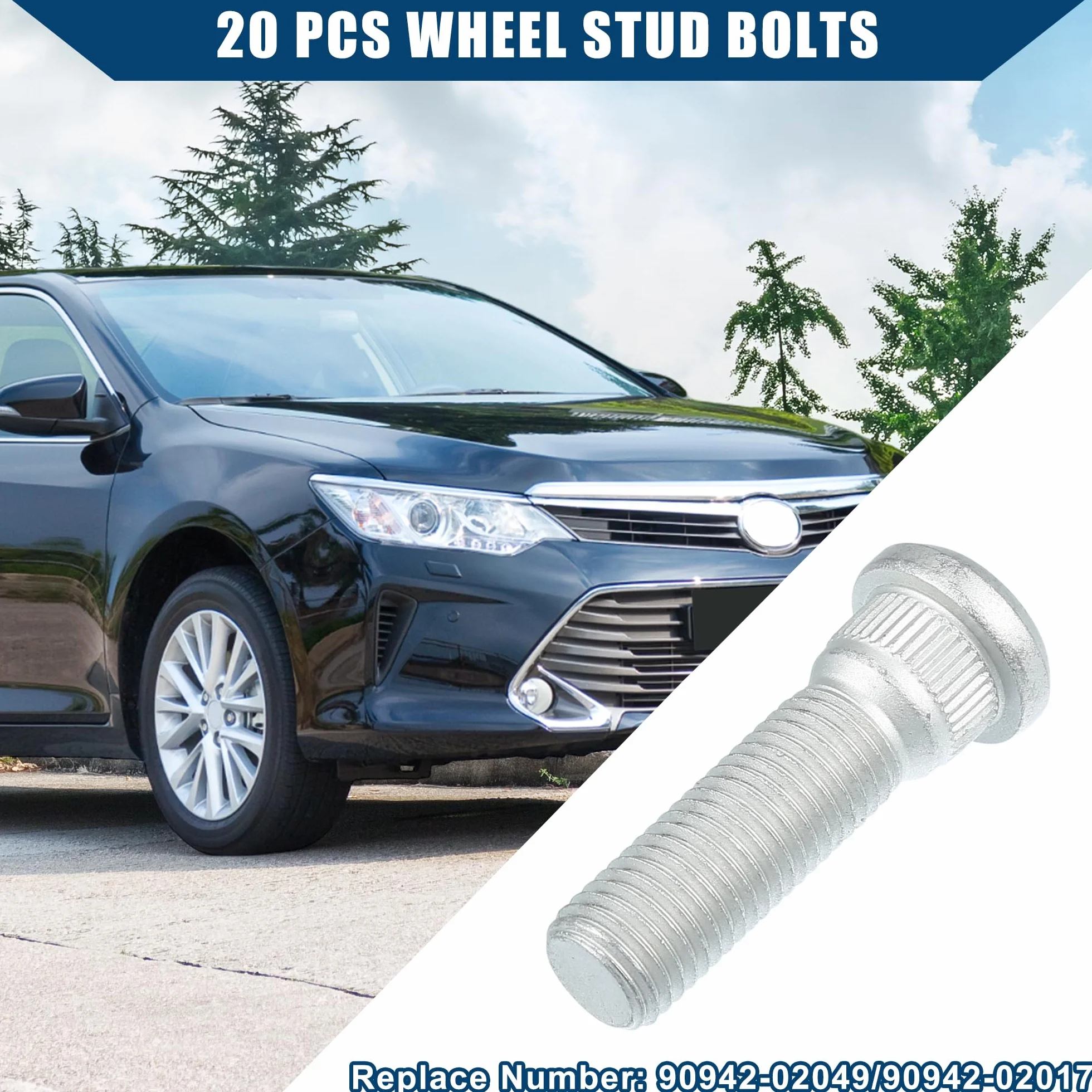 A ABSOPRO No.9094202049 Bullone per Perno Ruota M12-1.5 per Lexus per Toyota 20 Pezzi