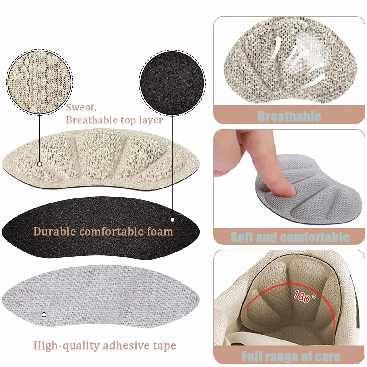 Cuscinetti per Tallone Scarpe Proteggi Scarpe Uomo Donne Cuscino Retro Troppo Grandi 6 Paia Migliorare Vestibilità