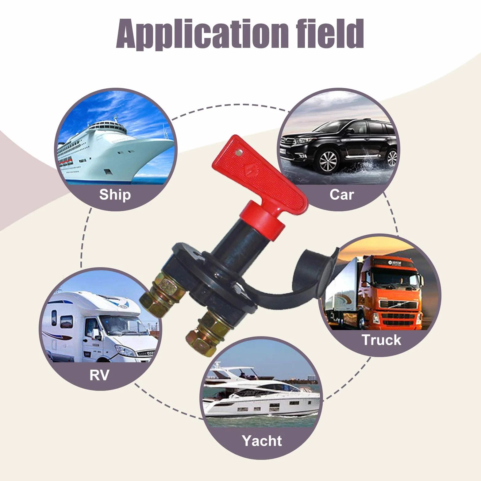 Batteria Principale Interruttore 12V 300A Staccabatteria Isolatore con Chiavi Battery Switch Disconnessione per Auto Barca Camion