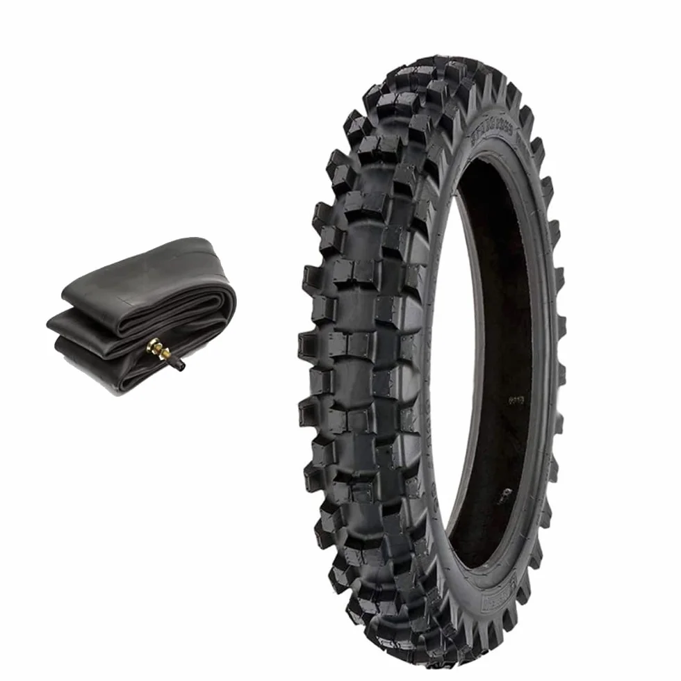 EMB12MEG Gomma Copertone Pneumatico + Camera Moto Mini cross 80/100-12 2.75-12 Tassellato Minimoto Minicross