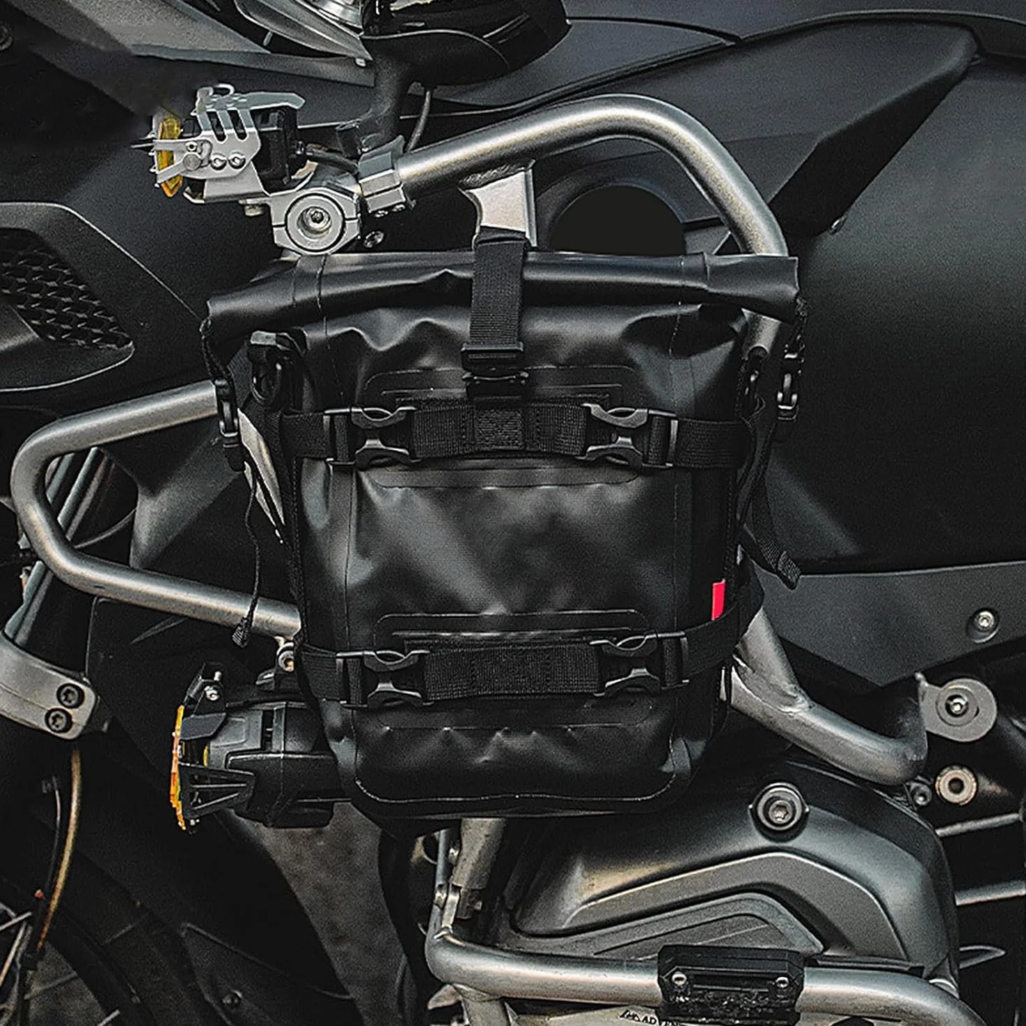 Borse Paramotore Moto 8L Impermeabile Borsa per BMW F 850 GS Adventure 2018-2022, Borsa per Telaio Paraurti Moto Motociclette Espandibile Borse Laterali,Black/A