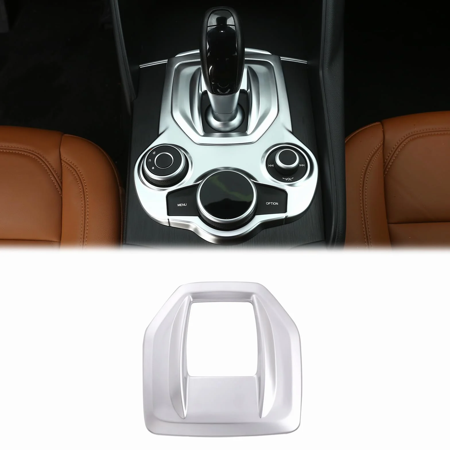 PIUGILH Telaio leva del cambio auto adatto per Alfa Romeo Giulia 2017 2018 2019, consolle centrale, leva del cambio, copertura del pannello del cambio per accessori Alfa Romeo (rivestimento in ABS)
