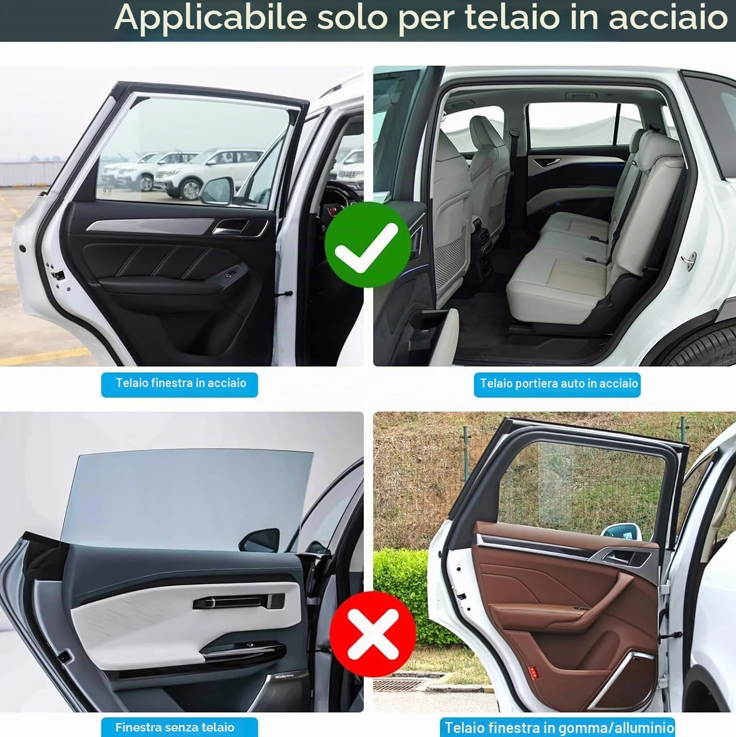ZATOOTO Parasole de Auto Parasole per Finestrini Lateralii (2 Pezzi), Tende Magnetiche per Bloccare Raggi UV e Calore, Nero
