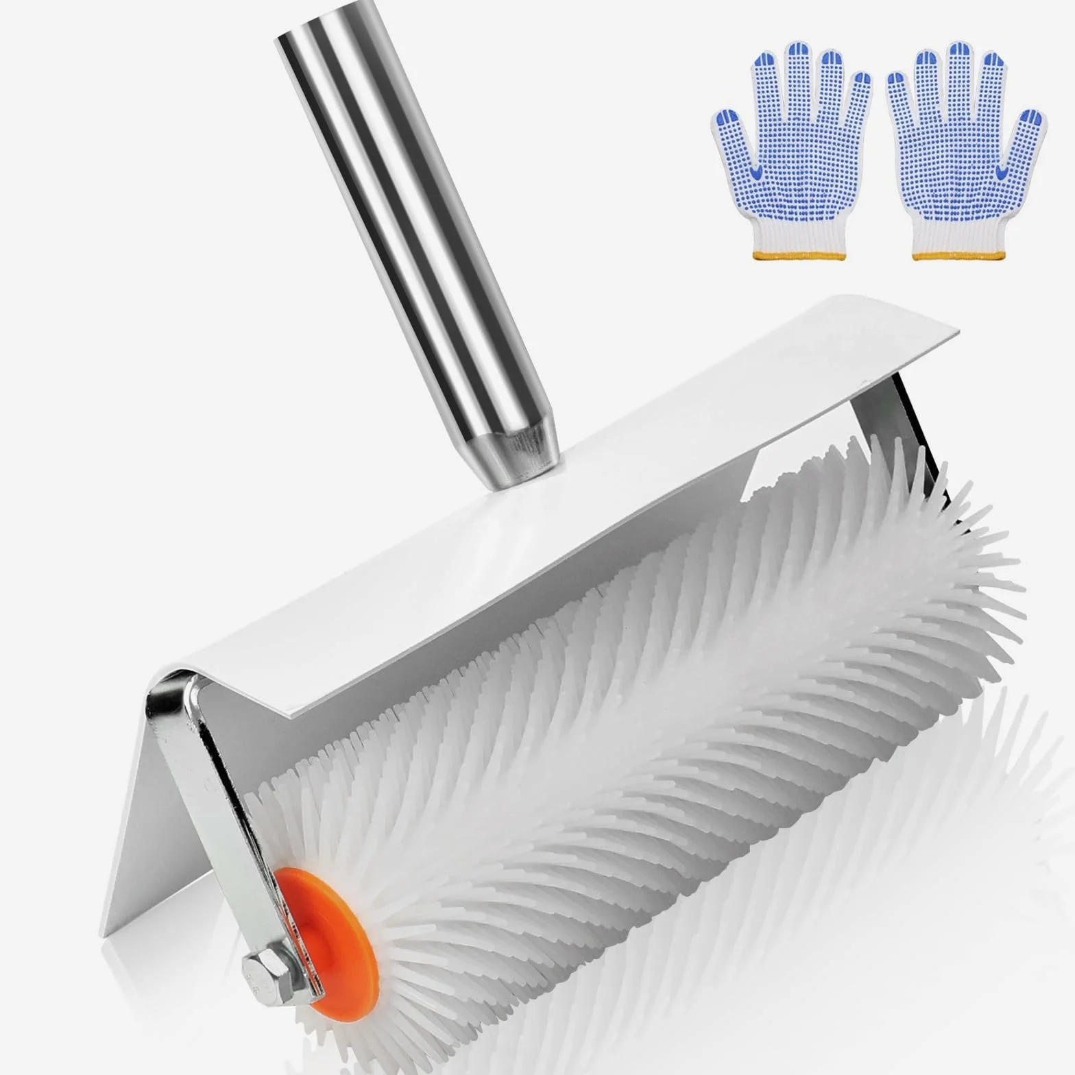 Rullo di spurgo da 25 cm, con paraspruzzi e presa del manico, rullo di sfiato con spine da 20 mm, strumento di compensazione