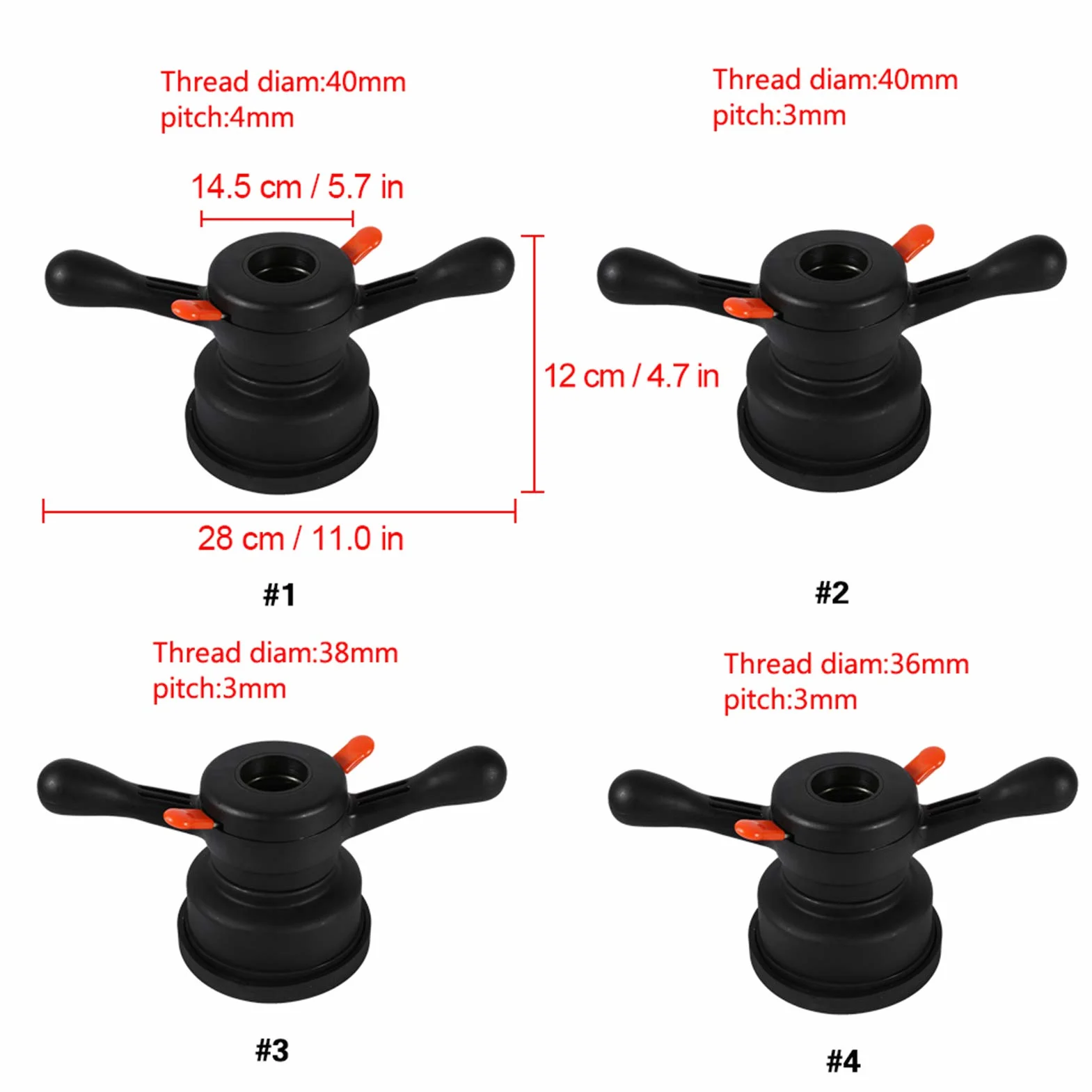 Qiilu QL00856 36/38 / 40mm 3 / 4mm Attrezzo cambio pneumatico per equilibratura ruote(40mm -4mm)