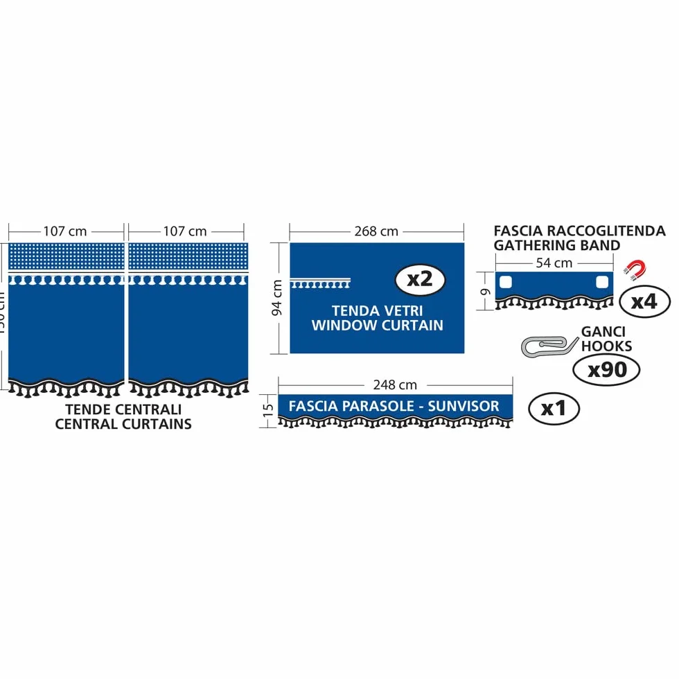 Lampa Premiere Set Tende in Microfibra per Camion Panna