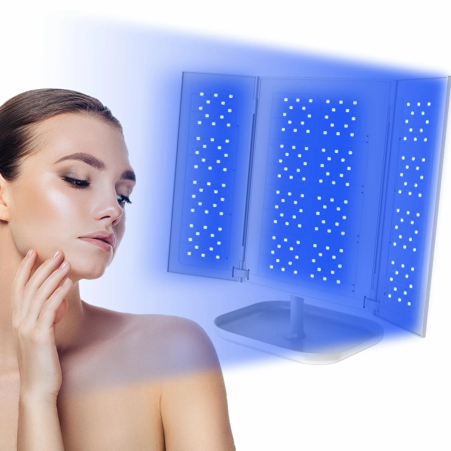 Cozion Lampada Abbronzante Pieghevole 24W 192 LED per Viso e Corpo con Supporto e Protezione Occhi
