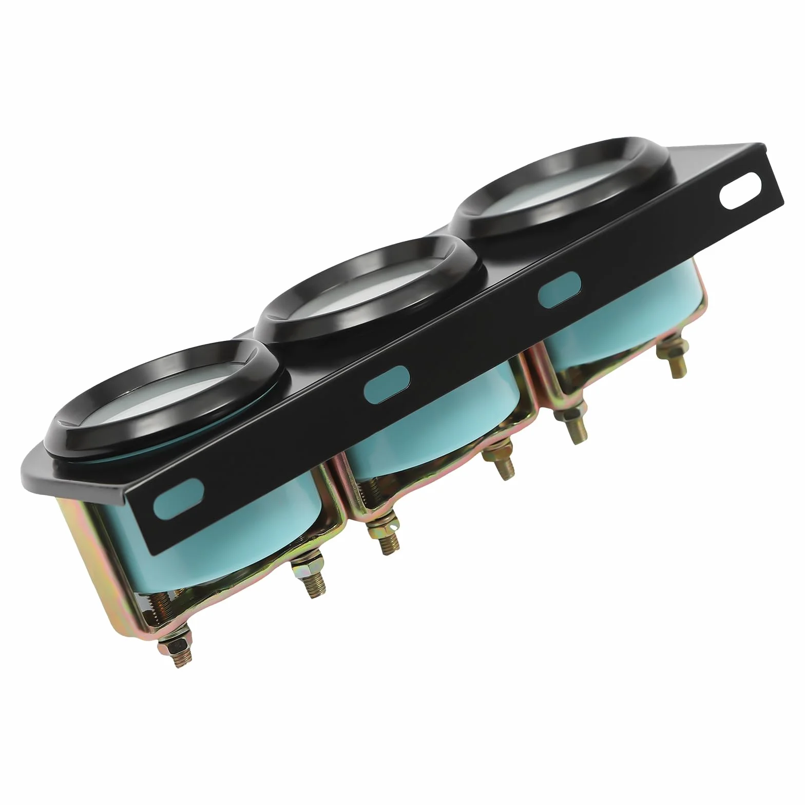 Set di strumenti aggiuntivi universali da 52 mm 3 in 1, misuratore di temperatura dell'olio, indicatore di pressione dell'olio, voltmetro, adatto per la maggior parte delle auto da 8-16V, quadrante