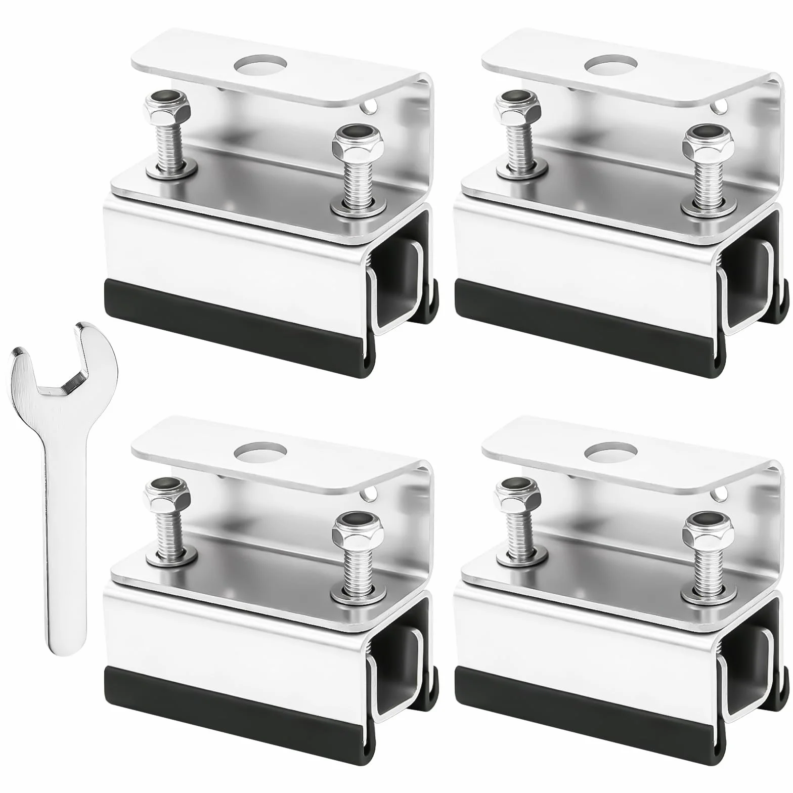 Set di 4 supporti per barre portatutto: in acciaio inox ad alte prestazioni, kit di montaggio per camper, impianti fotovoltaici