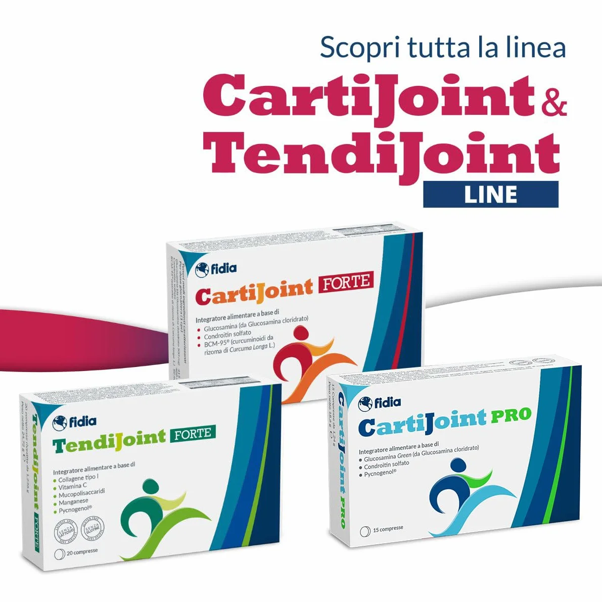 Fidia Farmaceutici CartiJoint FORTE 20 Compresse Integratore Alimentare Articolazioni Senza Glutine Lattosio