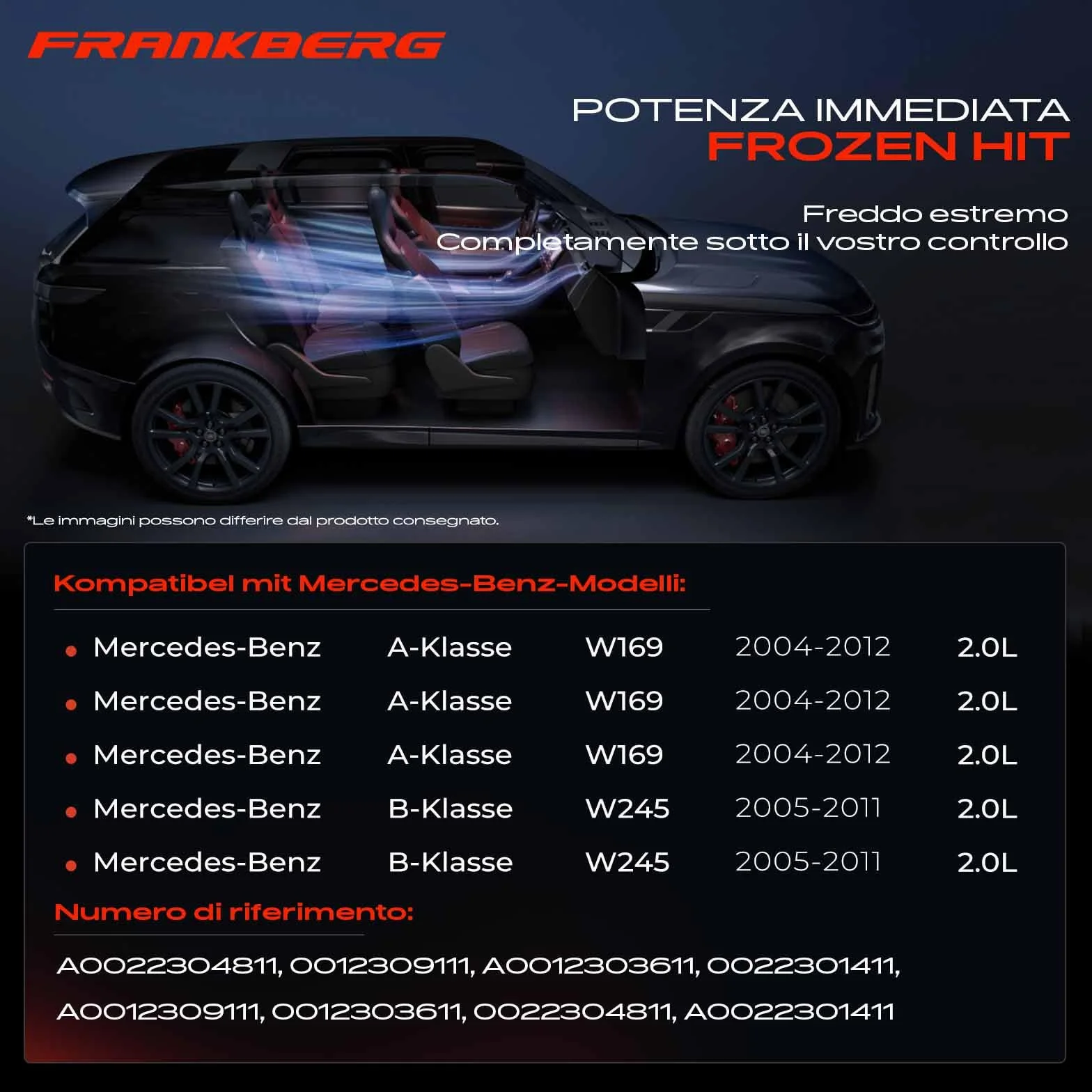 Frankberg Compressore aria condizionata frizione Diesel Compatibile Classe A W169 A160CDI A180CDI A200CDI B-Class W245 B180CDI B200CDI