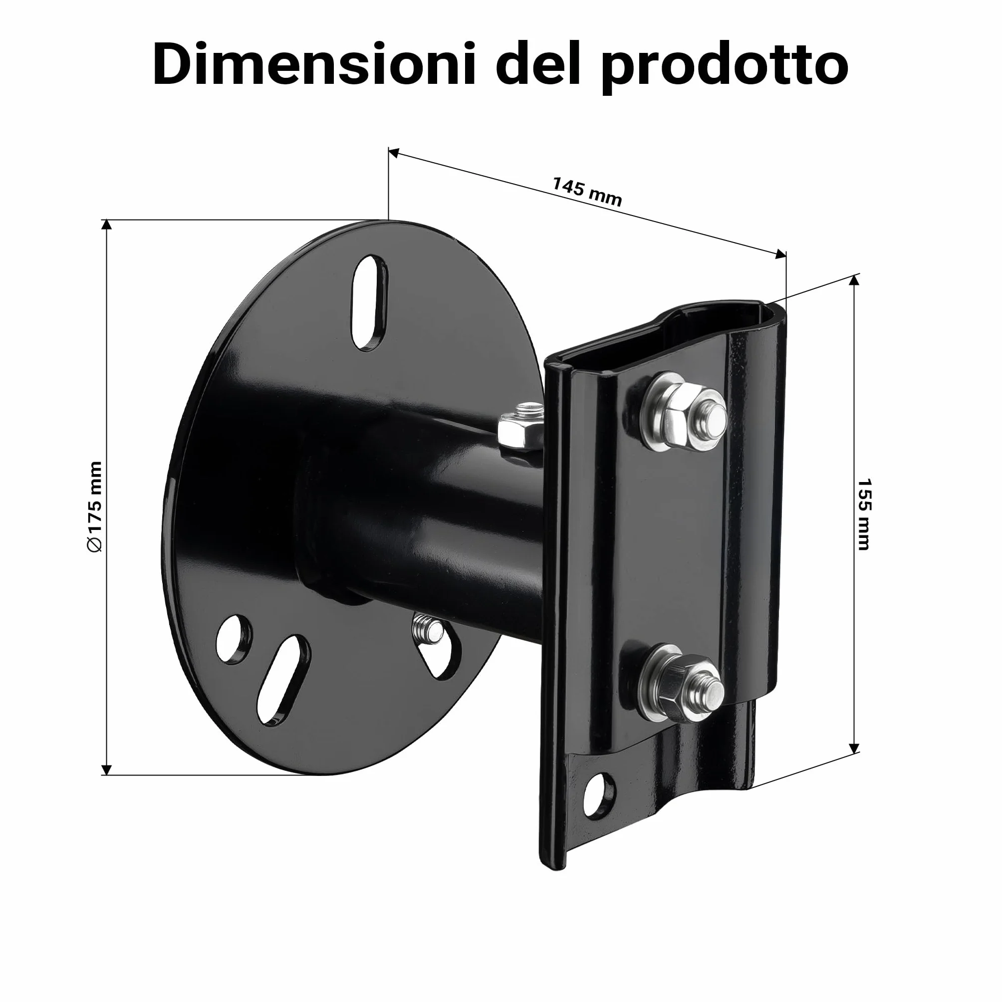 Wiltec Supporto binda per ruota di scorta 5"-6,75" alloggiamento farm jack in acciaio