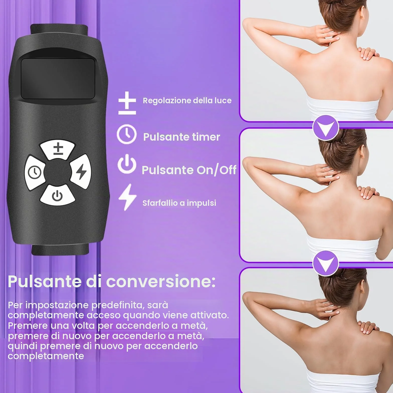 Solarium per la casa lampada abbronzante 45 W 5 livelli di dimming viso e corpo