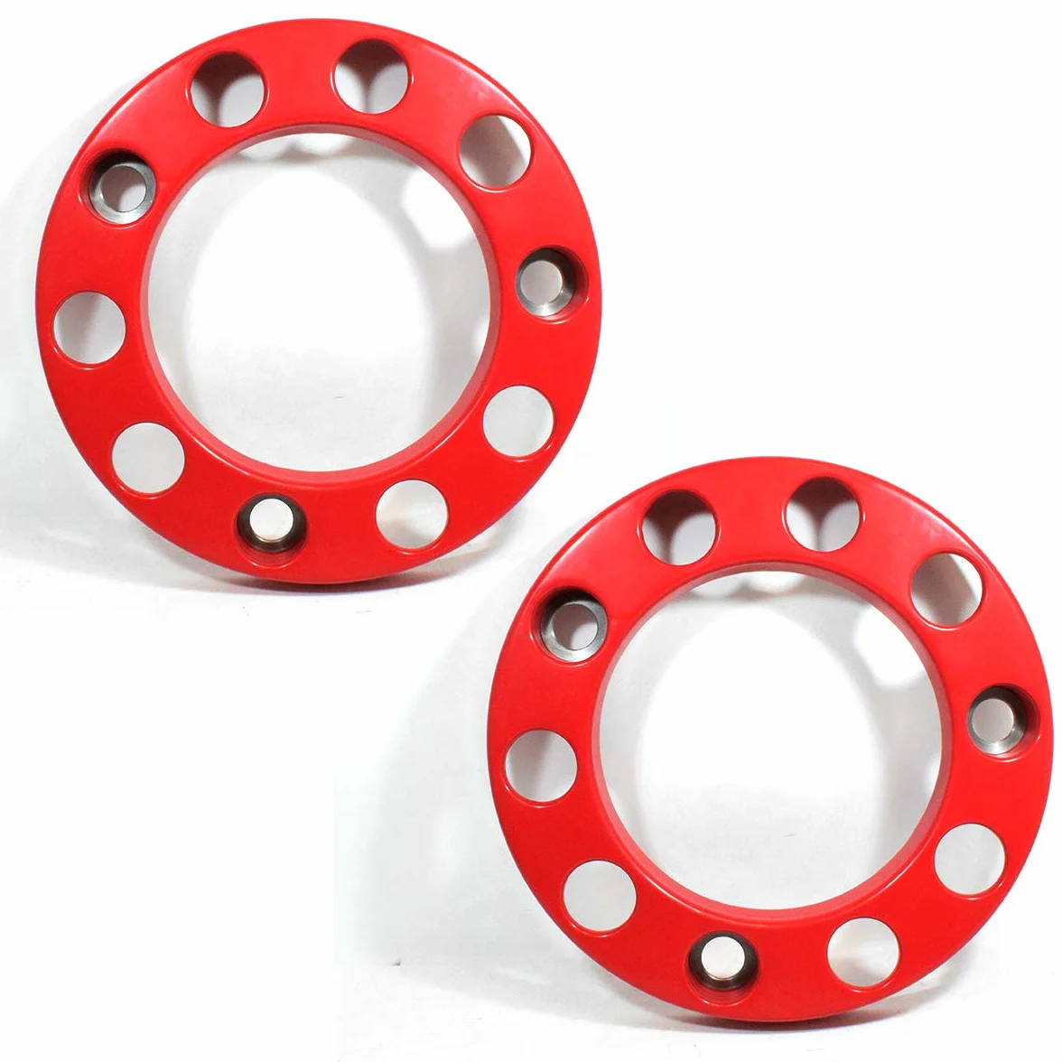 Lot de 2 copribulloni universali per camion 22,5 pollici rosso plastica lucida