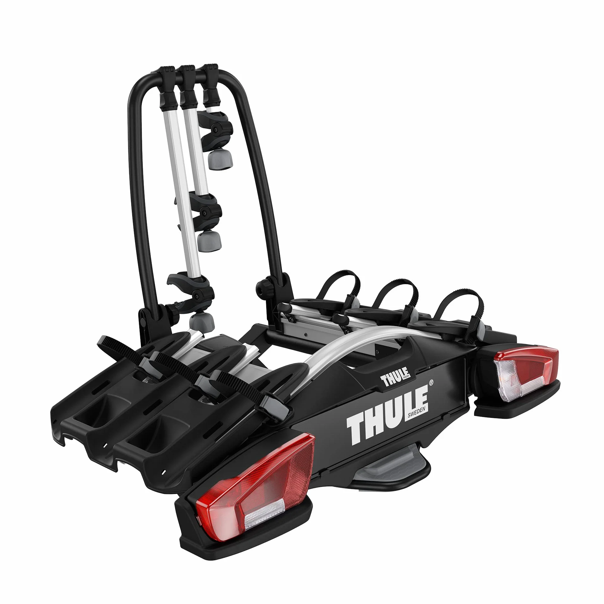 Thule Velocompact 13-pin Portabici Piattaforma Gancio Traino Czarny/aluminium, 3 rowery