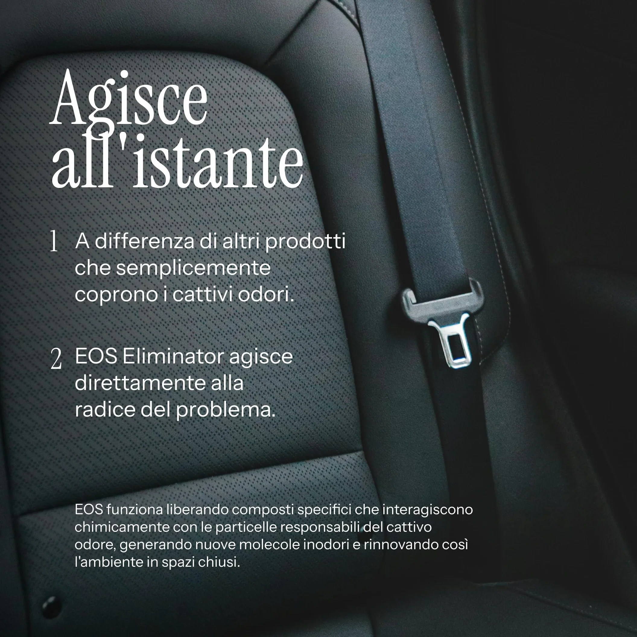EOS Elimina Odori Auto Spray Neutralizzatore Odori Fumo Sudore Animali Deodorante Auto Interni Tessuti Profumatore Nuovo Fresco 1 Pezzo