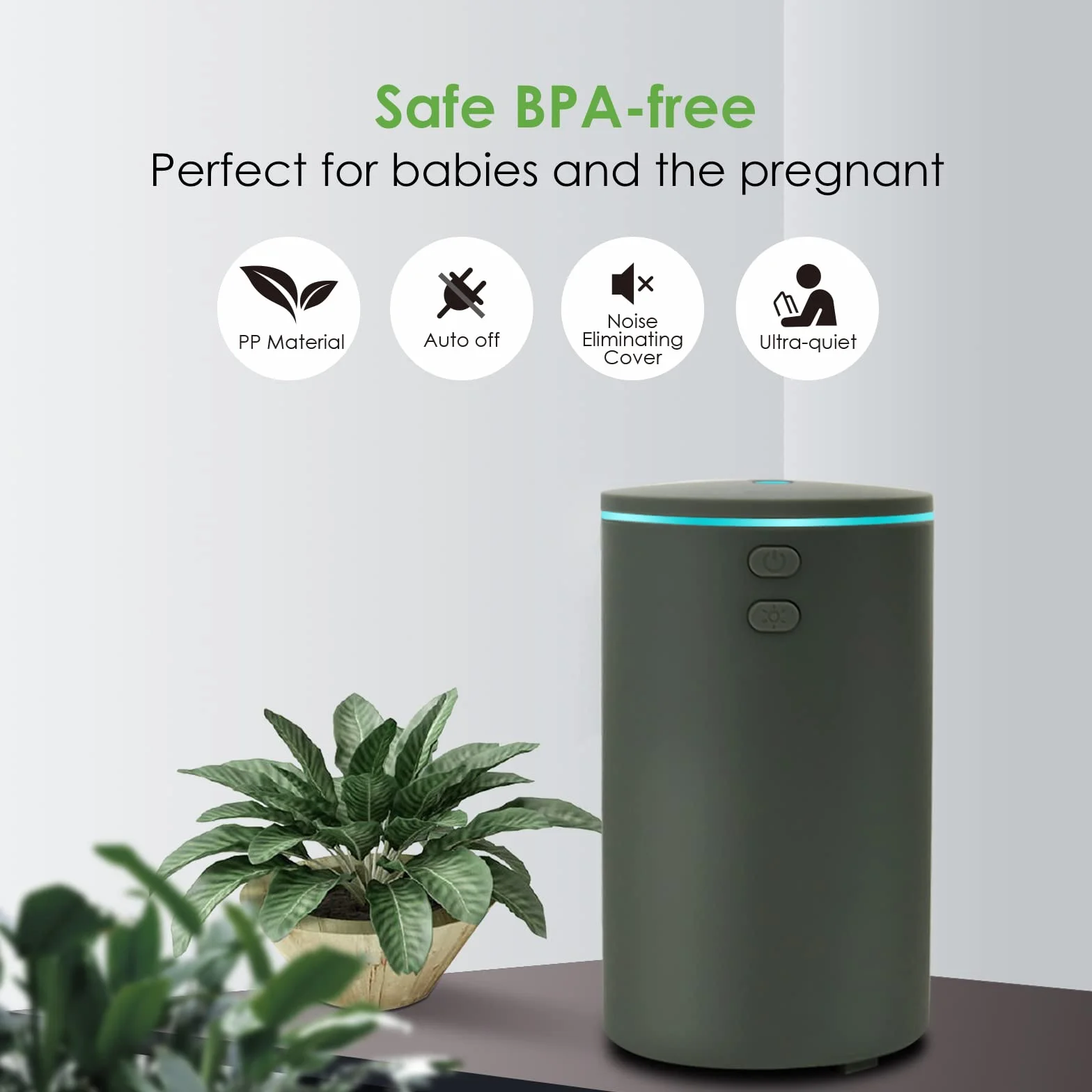 Diffusore 60ML per Auto con 4 Oli Essenziali - Umidificatore Aromaterapia USB Cool Mist Mini Portatile