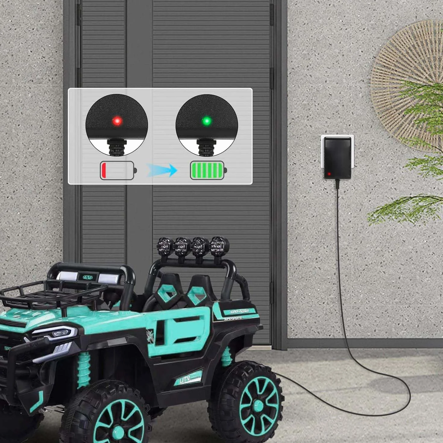 Caricabatterie 12V 1A per auto elettriche giocattoli bambini SUV ATV Jeep