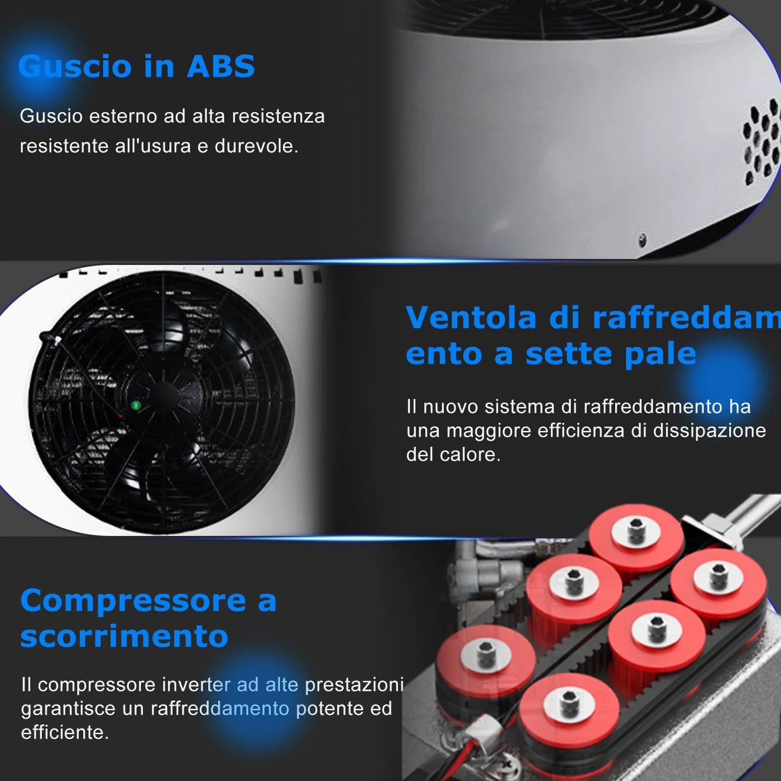 Condizionatore d'Aria CC 12v/24v sul Tetto per Camper Barca Camion