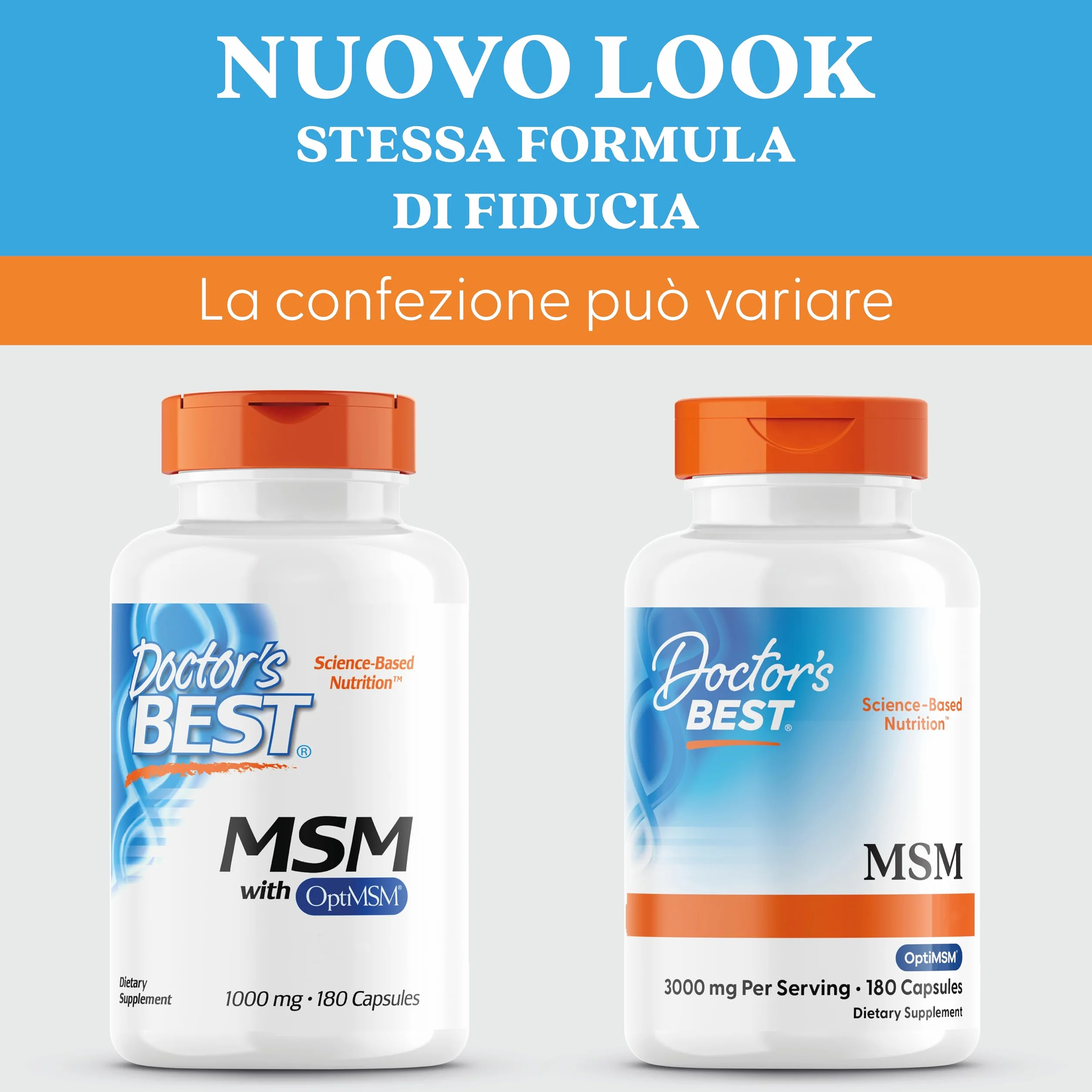 Doctor's Best MSM con OptiMSM 1.000mg 180 Capsule Zolfo Naturale