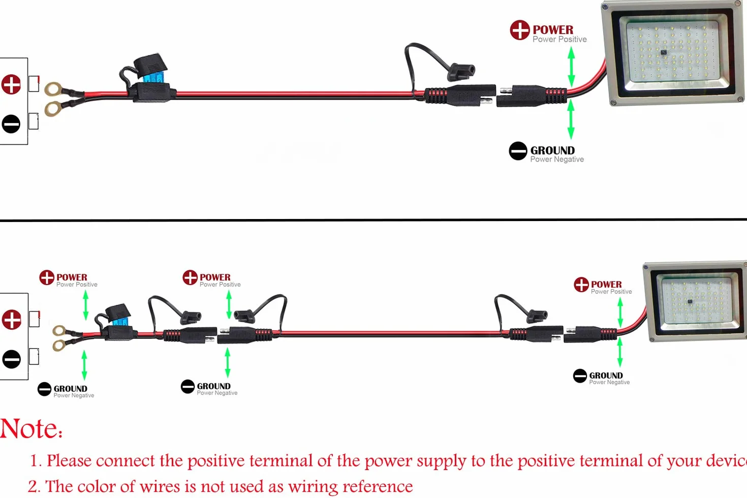 SAE to O Ring Cablaggio Terminale con Fusibile 15A, Cavo Prolunga Batteria 2FT 10AWG per Moto Auto