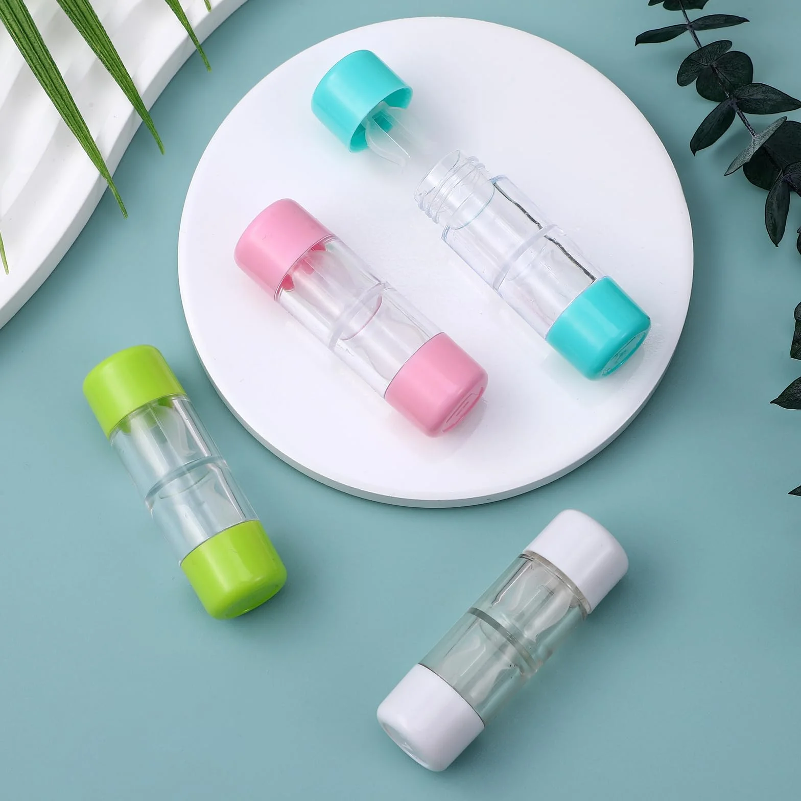 Custodia Protettiva Per Lenti a Contatto Rigide Rgp Mini Da Viaggio Trasparente Confezione Contenitore Set Da 4 Pezzi Portatile