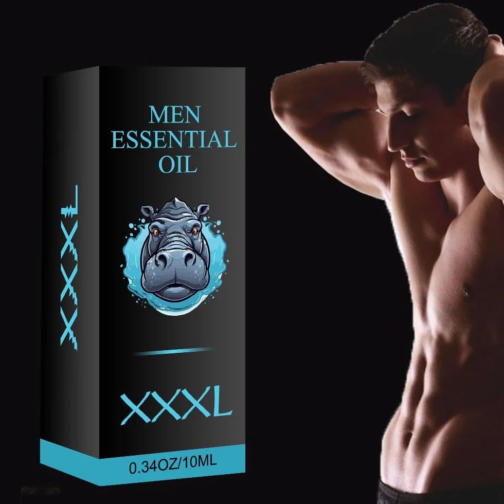 Olio per l'ingrandimento del pene XXXL, olio da massaggio maschile (5 pezzi, Nero)