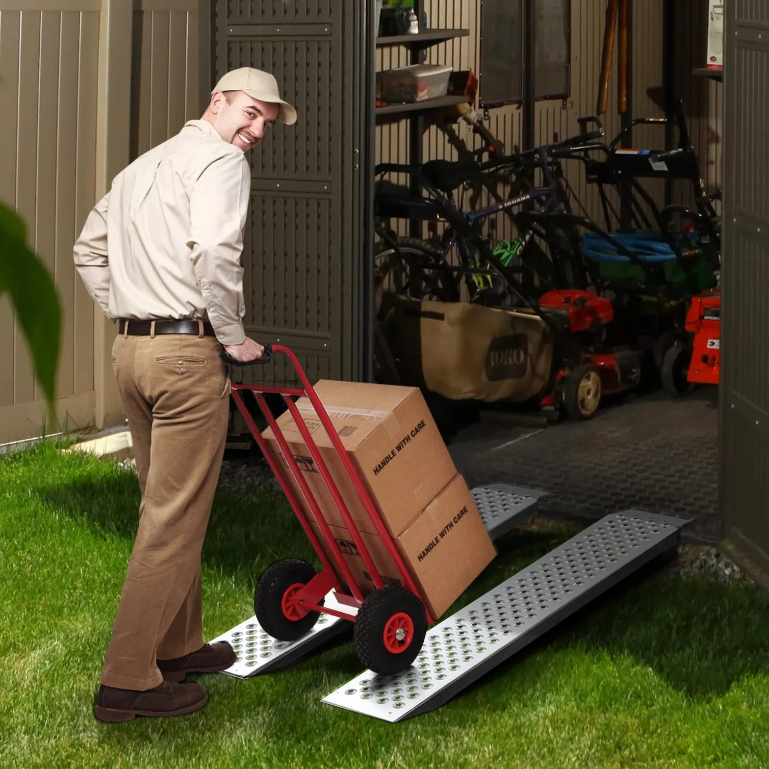 VEVOR Rampa di accesso, Rampa di carico, Rampa per auto 680 kg, Binario di carico, Rampa di carico per auto 2160 x 1375 mm, Rampe 2 pezzi per moto, rimorchio, ATV, UTV, trattore da giardino, Tosaerba