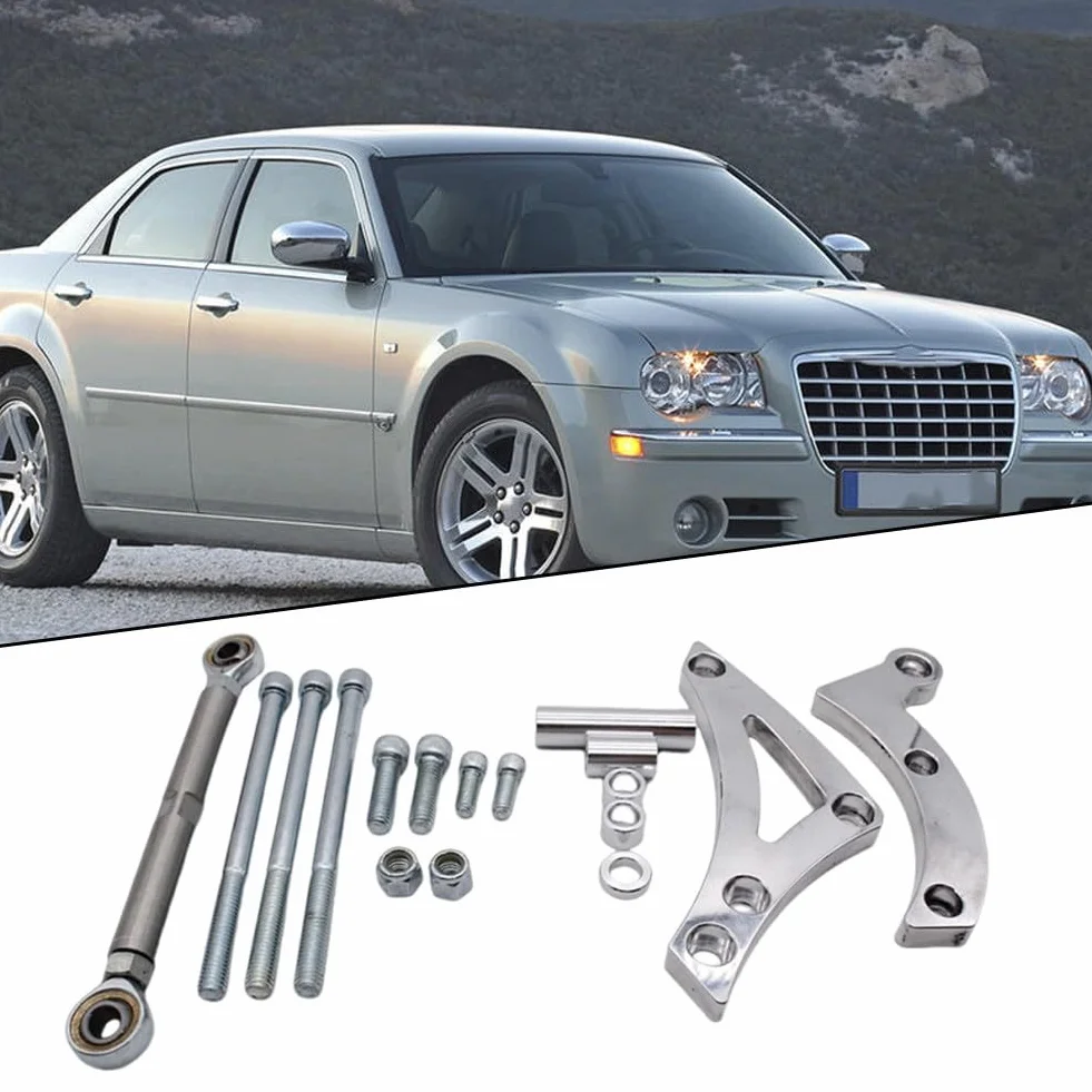 Kit staffa alternatore in alluminio e 318/340/per 360 per generatori a cinghia trapezoidale, nero o argento, per OEM compatibile