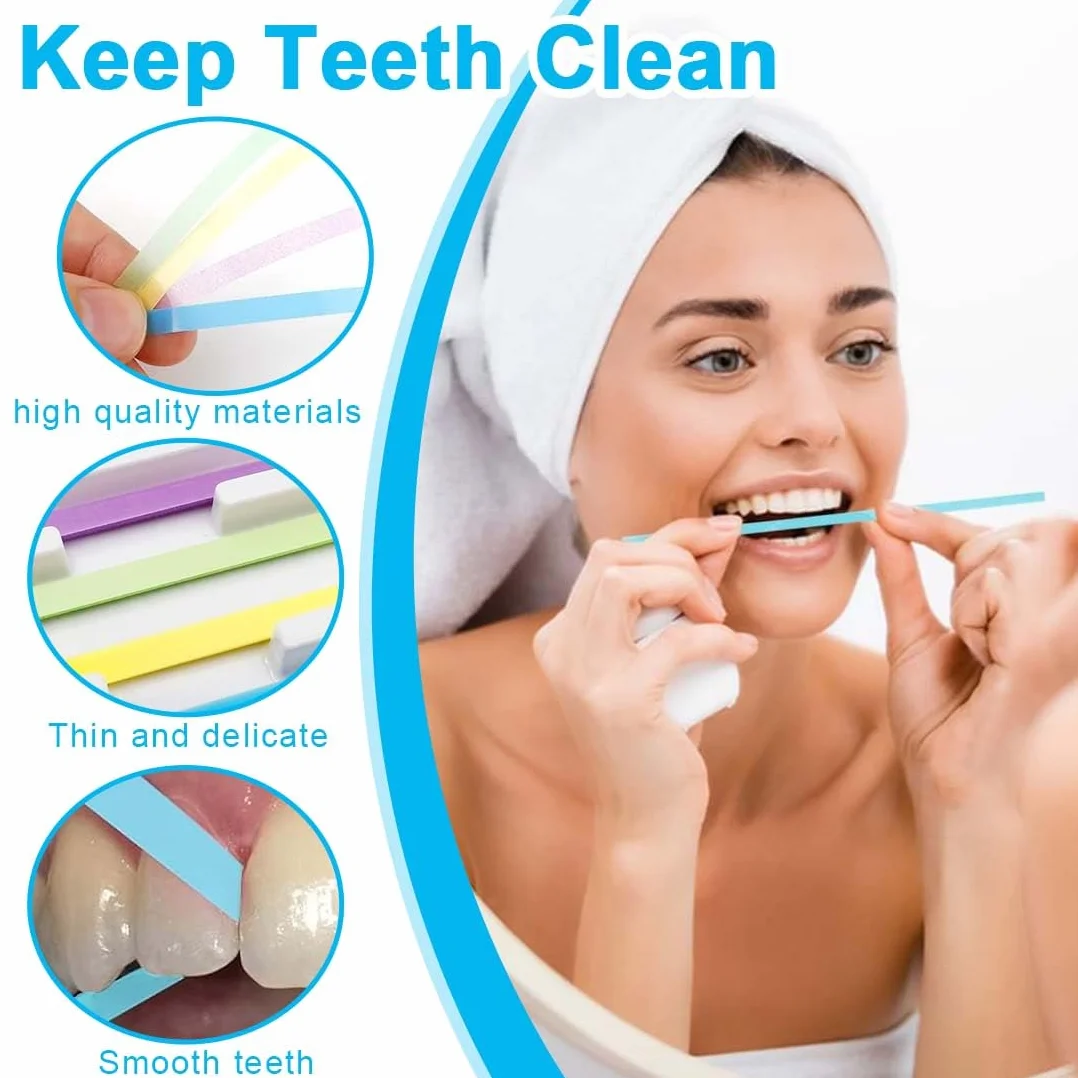 EIHI Carta Abrasiva Dentale 60 Pezzi Strisce Interdentali Lucidatura Denti