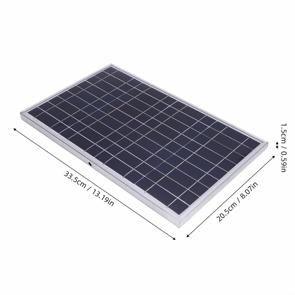 Pannello Solare 200W 12V IP65, Caricatore/Mantenitore Trickle per Batteria Auto Barca Camper, Celle Policristalline, 20%Alta Efficienza, Protezione Scarica Inversa e Sovraccarico, Portatile33,5×20,5cm