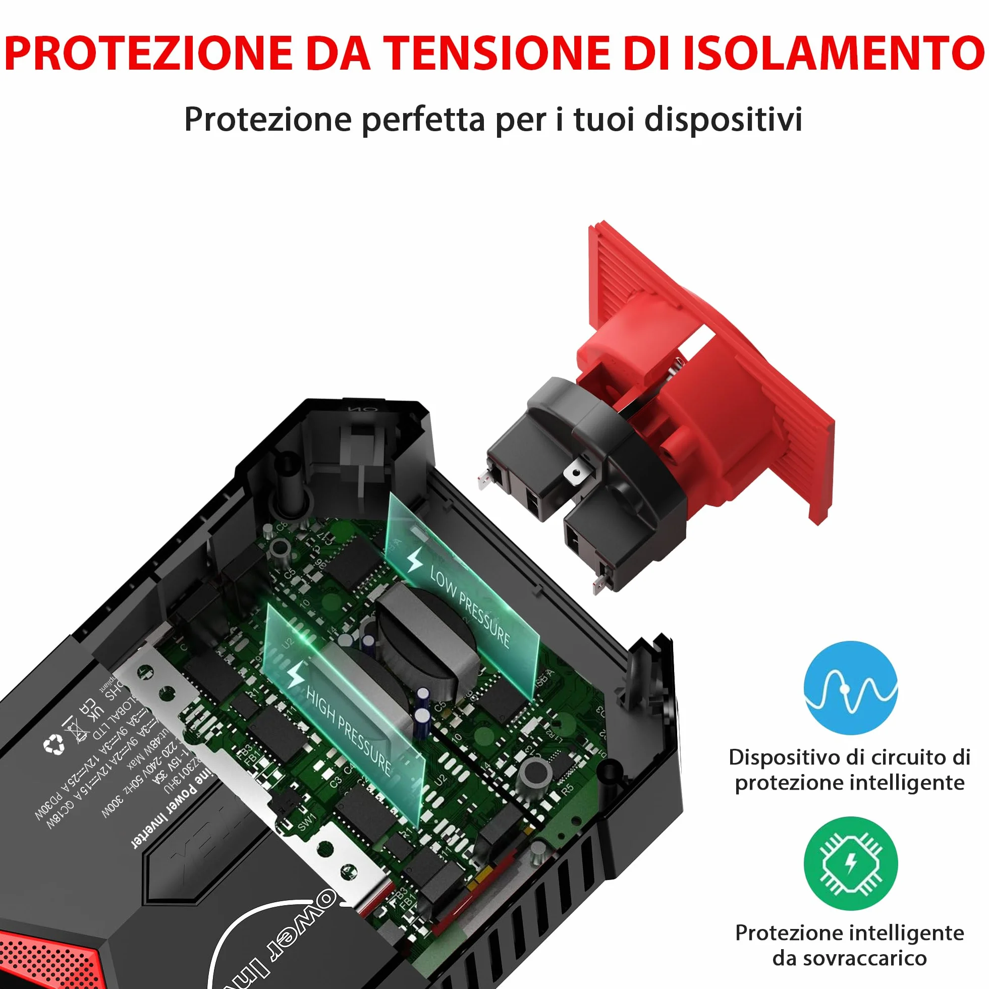 BESTEK Inverter Onda Pura 300W 12V-220V z PD30W QC18W 2 USB