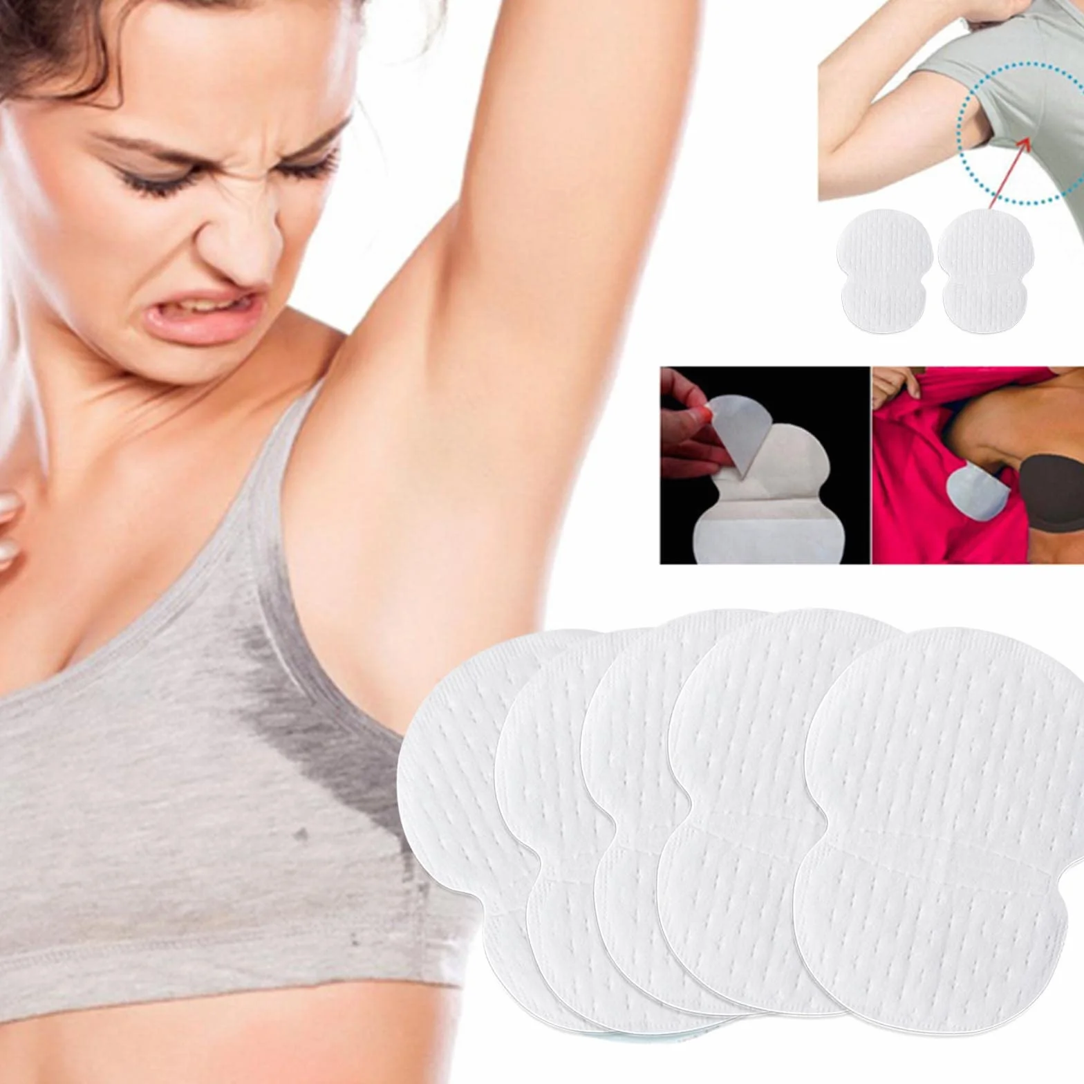GWAWG 50 cuscinetti e 30 adesivi resistenti al sudore per ascelle, orlo camicia, asciutte e pulite