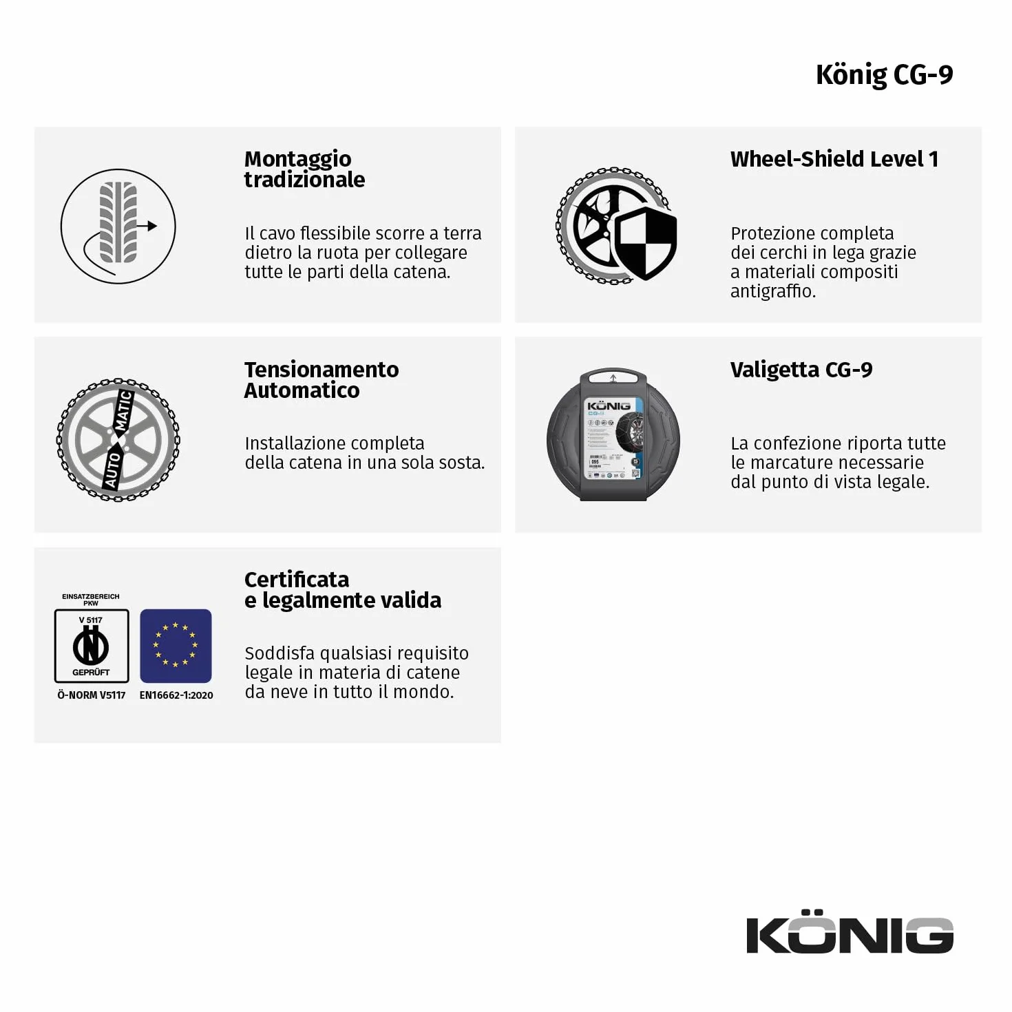KÖNIG CG-9 104 Catene da Neve