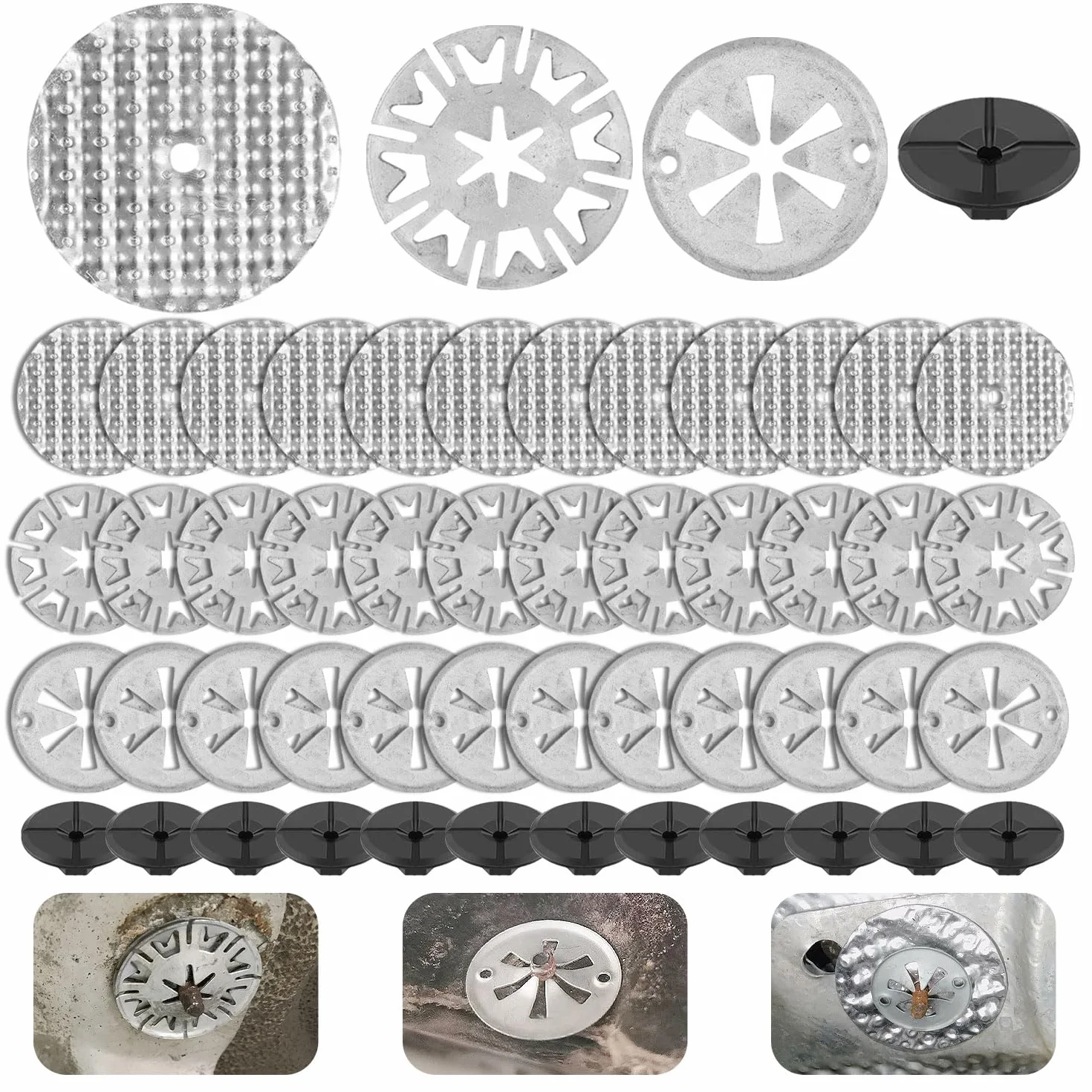48 Pezzi Kit Riparazione Scudo Termico Automobilistico Rondella di Bloccaggio Rondelle Acciaio Dadi Cin Plastica per Scudo Termico Motore Rondella Ferma Perno Compatibile con N90796501 N90335004