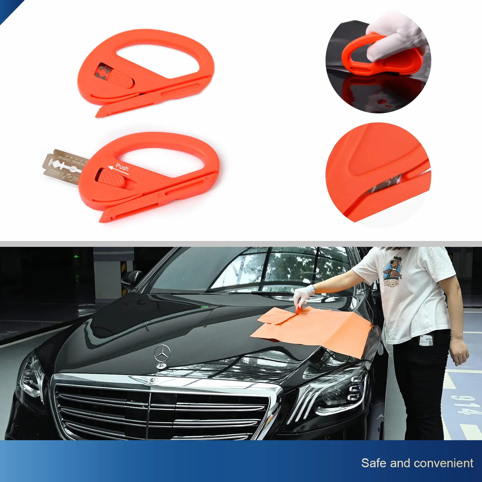 Ehdis Kit di Attrezzi di Installazione di pellicole per vetri per Auto: tergipavimento in Feltro, taglierina Zippy, Coltello Multiuso, spatole Mini Stick e Go Angolo