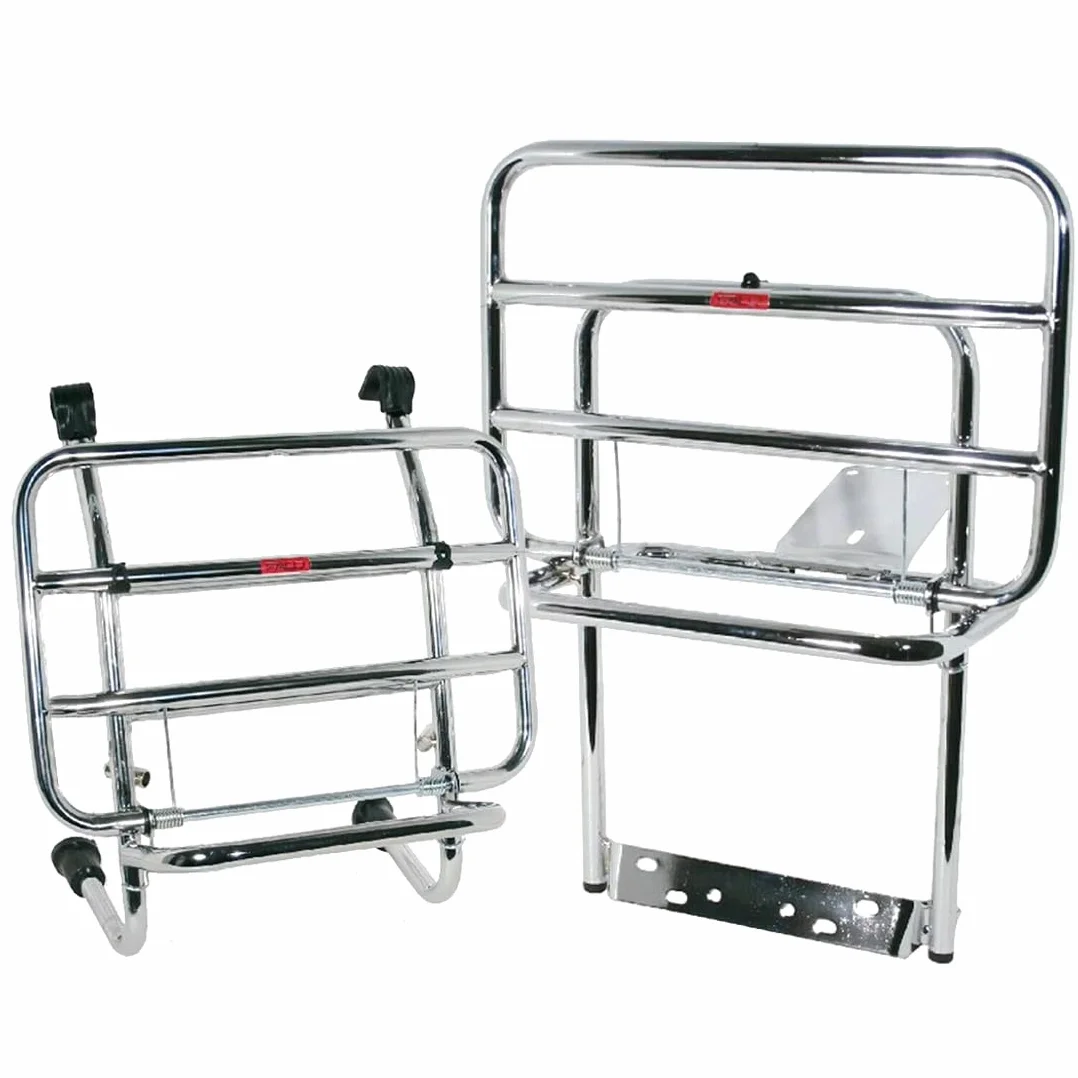 Kit portapacchi anteriore + posteriore con ribaltina Faco Vespa PX 125-150-200 -FACO0201C+0200C