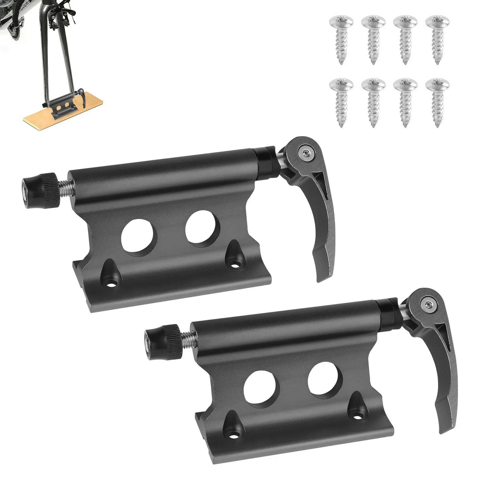 2 Supporti per forcella per bicicletta, forcella anteriore, clip fissa, supporto per forcella in lega alluminio con sgancio rapido Accessori per trasporto,viaggi,attività aperto(Titanio scuro)