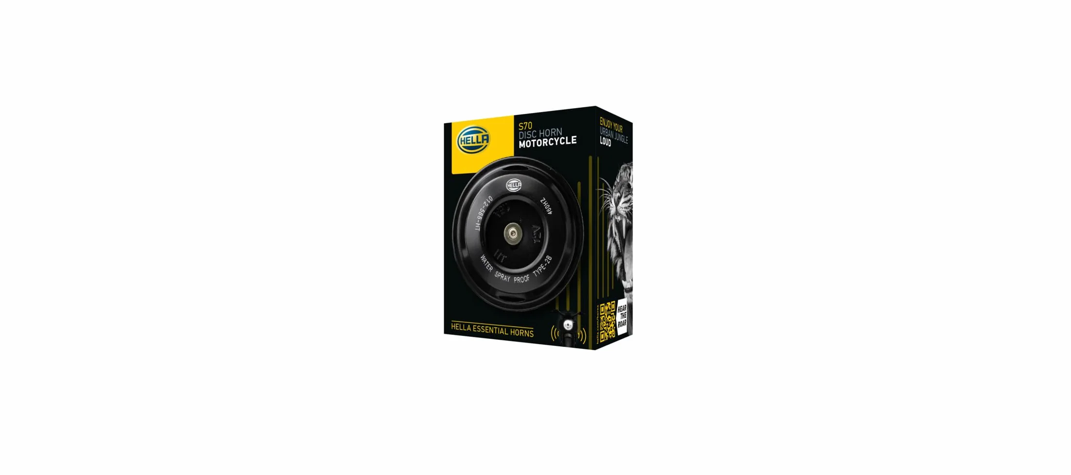HELLA 3AL 012 588-061 Segnale Clacson - HELLA ESSENTIAL HORN S70-12V - 108dB (A) - Gamma di frequenza: 460Hz - Tono alto - Elettrico - Colore alloggiamento: Nero - Quantità: 1