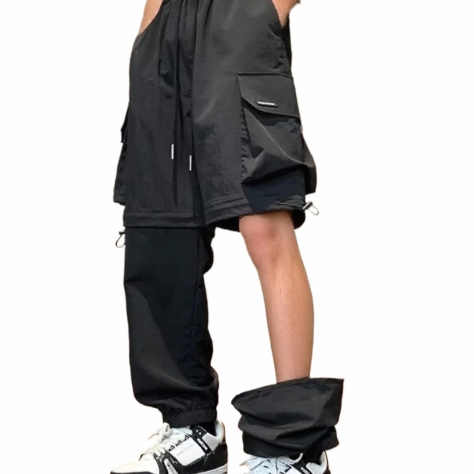 Pantaloni cargo da trekking uomo con zip off, impermeabili, antivento, asciugatura rapida
