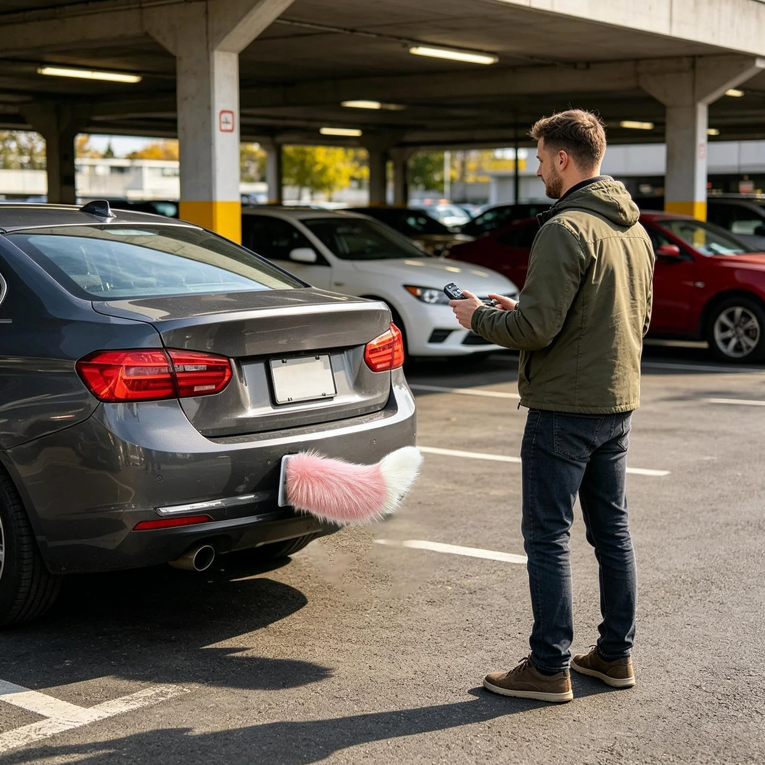 Coda Elettrica per Auto - Coda da Attaccare alla Macchina - Codas Pelosa per La Macchina, Controllo Vocale E Telecomando, Autoadesivo, Ricaricabile, Adatto per Auto E Veicoli Elettrici