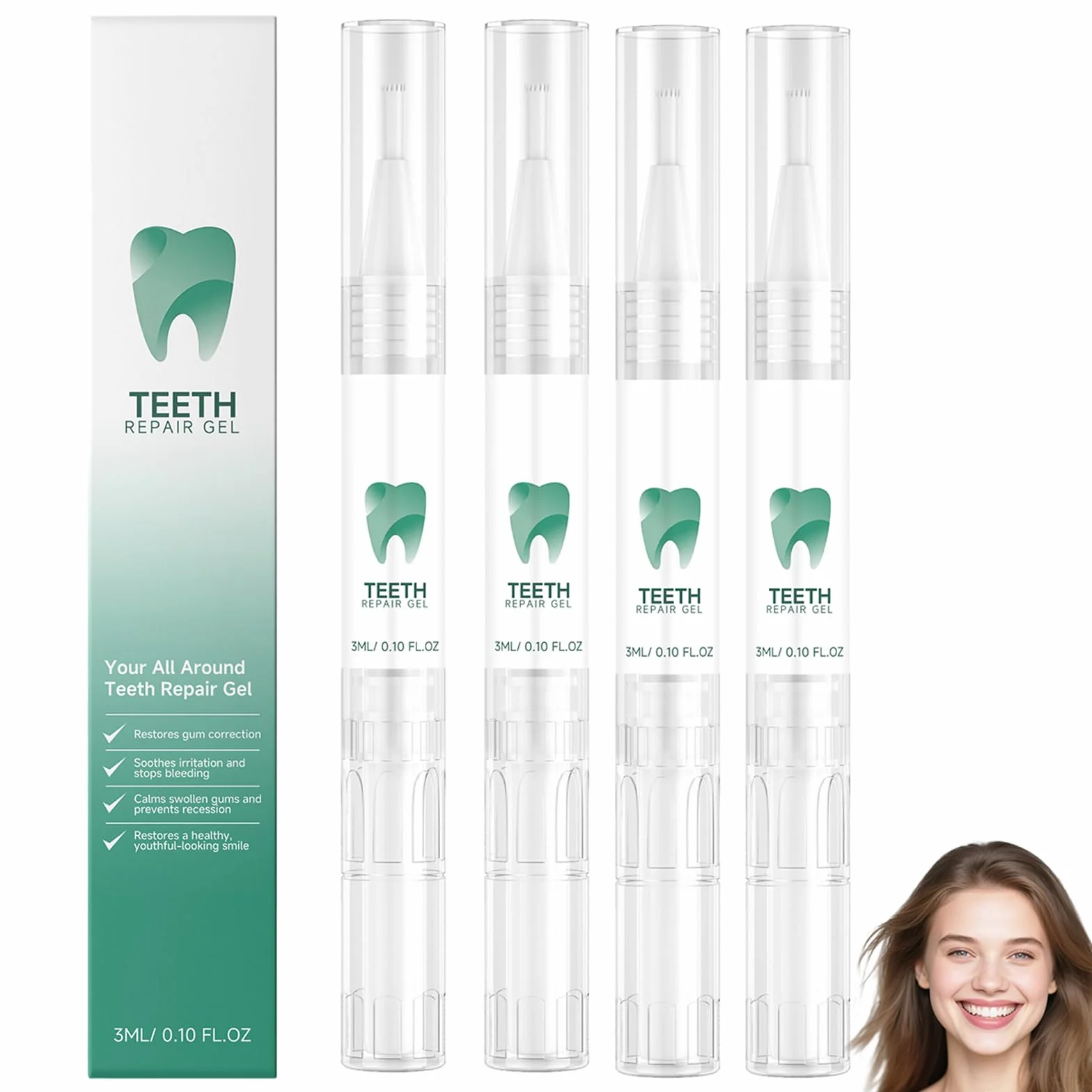 Gel riparazione denti, kit riparazione gengive, penna sbiancante denti, smacchiatore, protezione gengive