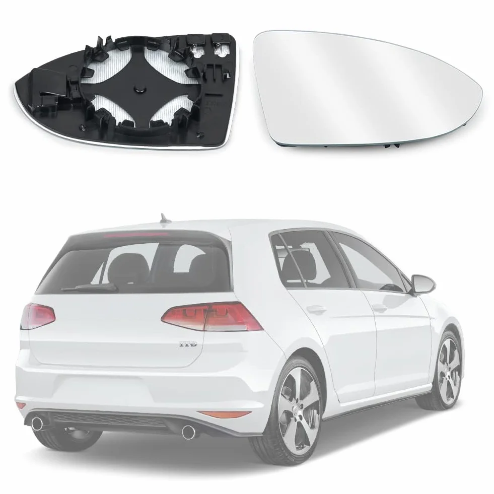 URAQT Vetro a Specchio Sostituzione per Golf 7, Retrovisore Termico Lato Passeggero, Ricambio OEM:V-W (5G0857522)