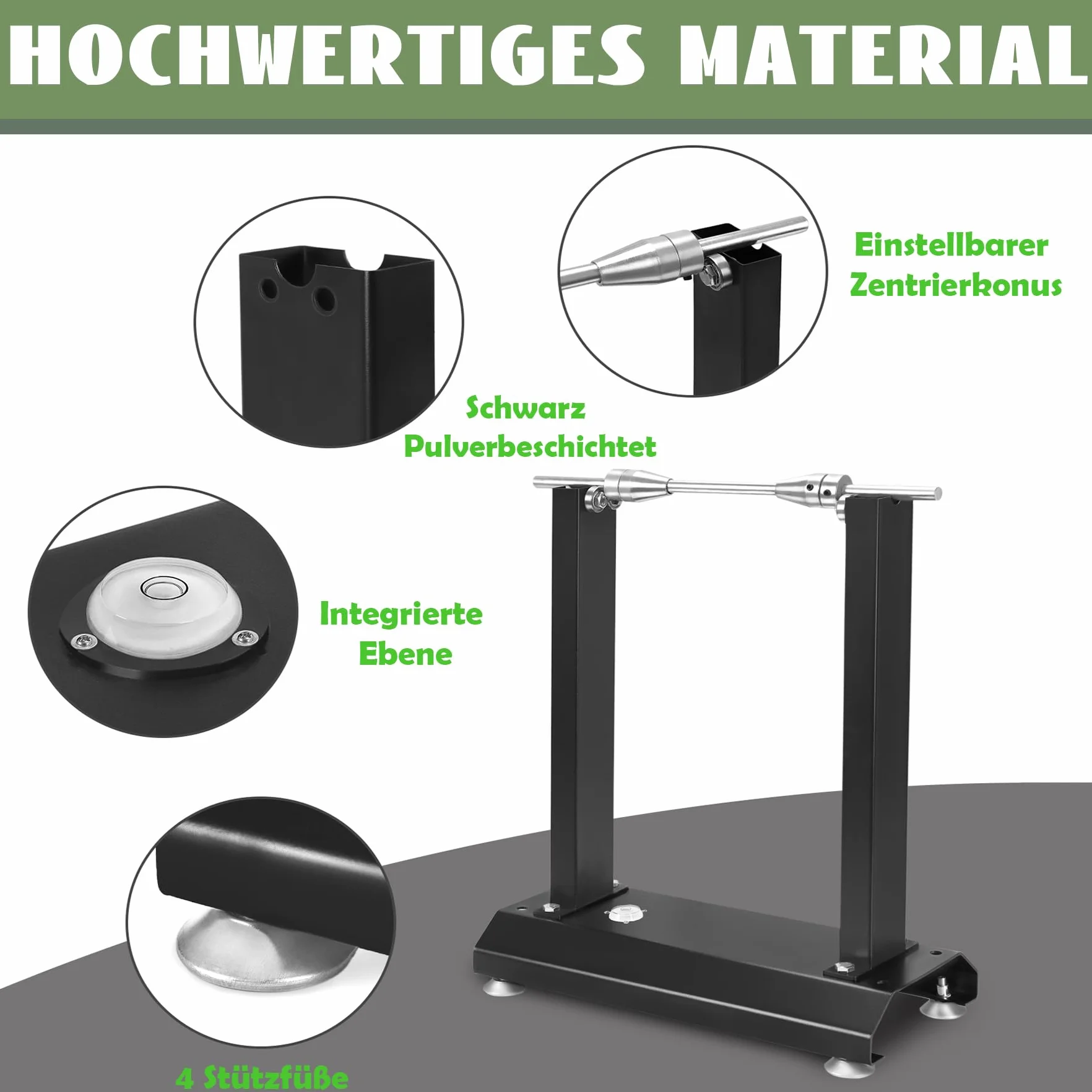 Froadp Macchina per il bilanciamento di pneumatici per moto, dispositivo di bilanciamento per pneumatici di moto, bilanciatore per motociclette con livella a bolla integrata e cono di centraggio