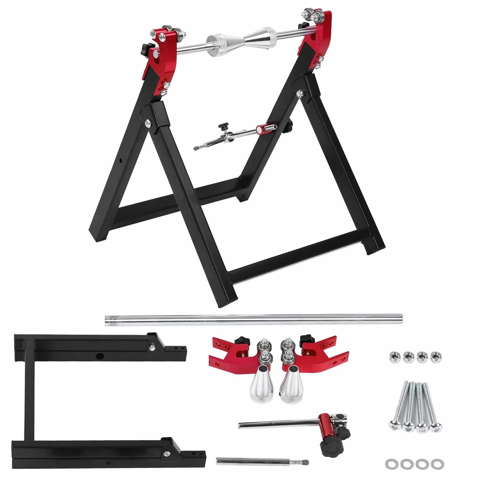 Equilibratrice per Ruote, Supporto per Equilibratura Ruote Pieghevole da 34,2 * 37,2 * 39cm Supporto di Equilibratura per Moto con Tutti Gli Accessori di Installazione per Pneumatici da 5 * 23 Pollici