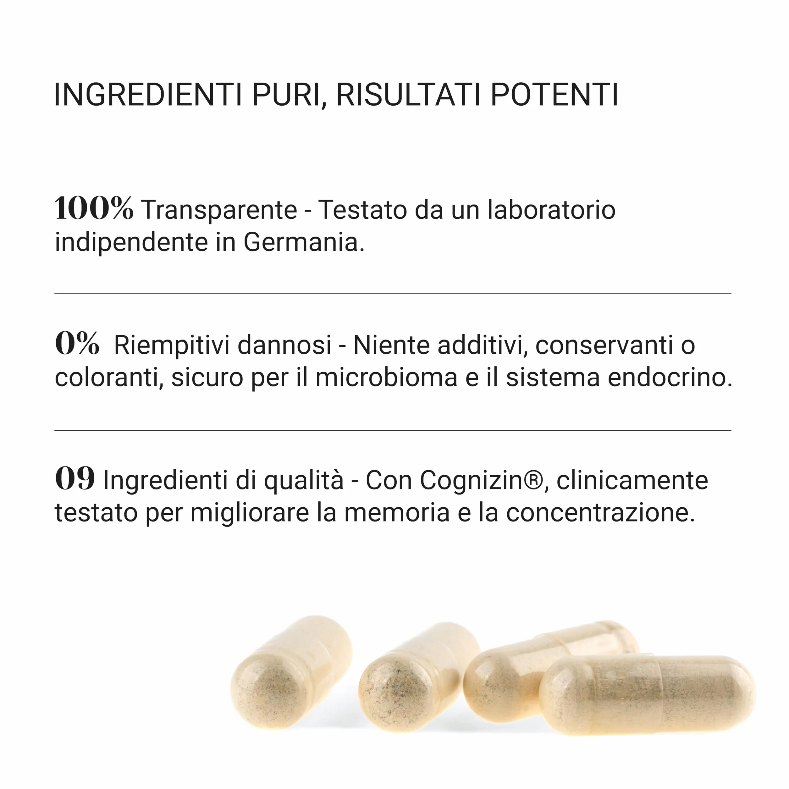Nullure Nootropico con Citicolina 250 mg COGNIZIN® Integratore Memoria e Concentrazione 60 caps